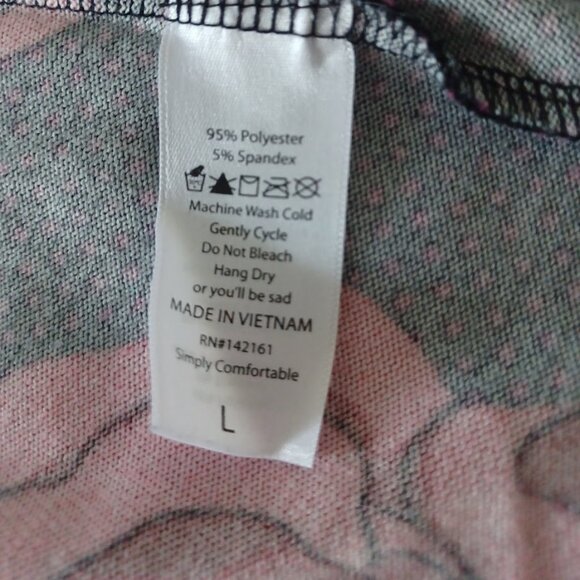 LuLaRoe Women’s Large Cardigan Black Pink Rose Floral Open Front Lightweight - Picture 4 of 9